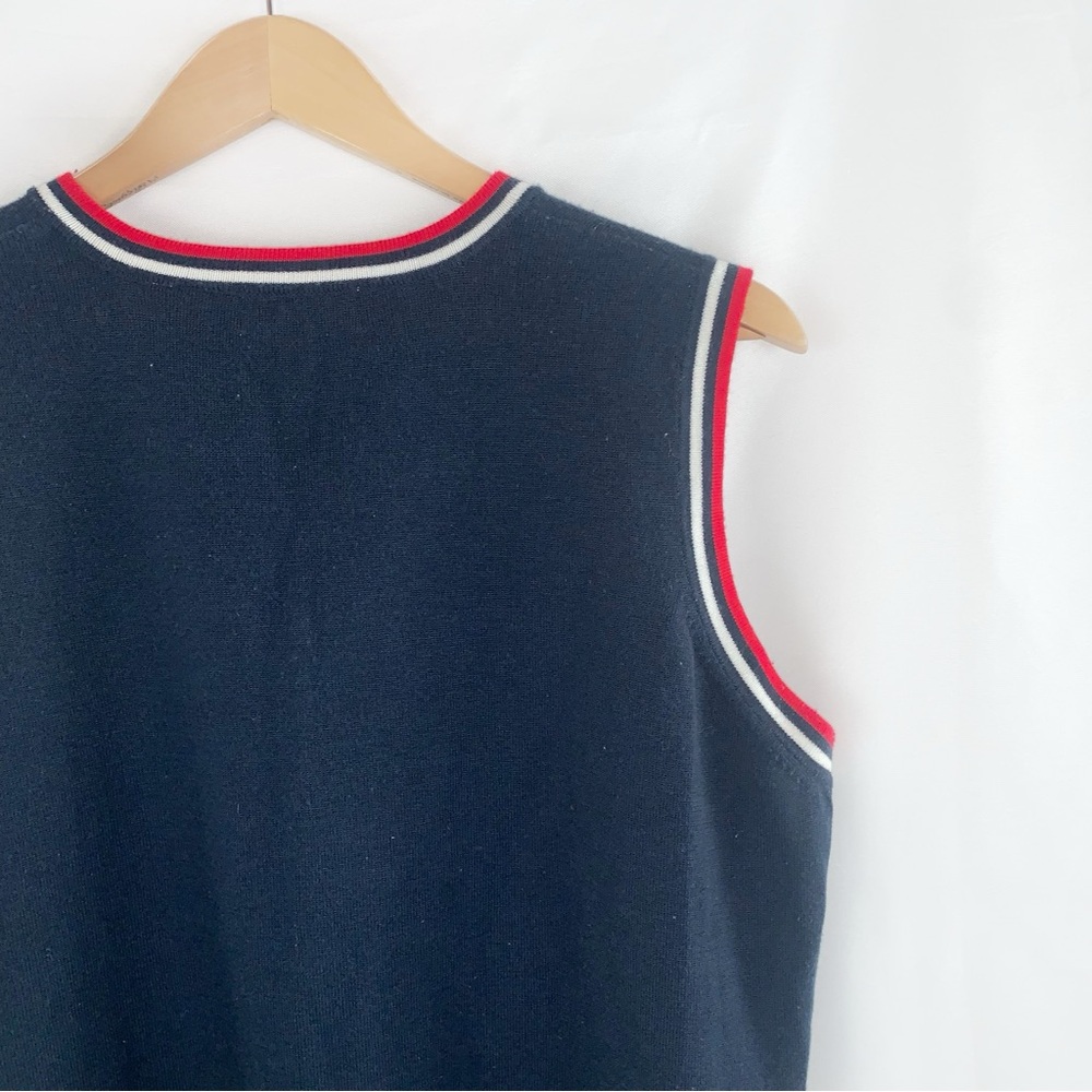 Y2K White Stag Americana Sweater Vest Patriotic Academia - Picture 3 of 5